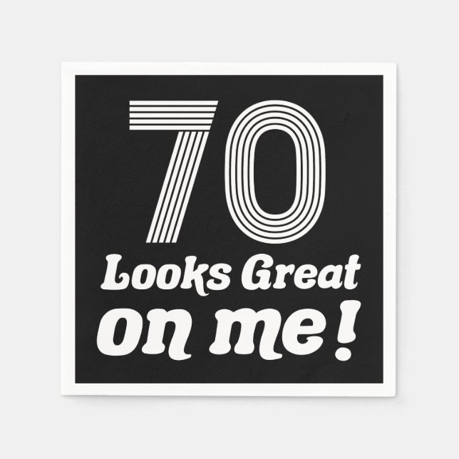 Funny 70th Birthday For Her Napkin (Front)