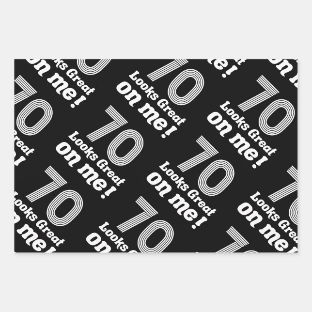 Funny 70th Birthday For Her Wrapping Paper Sheet (Front)