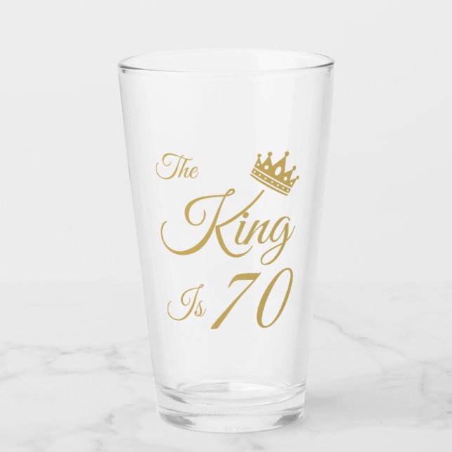 Funny 70th Birthday For Men Glass (Front)