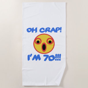 Funny 70th Birthday Gag Gift Beach Towel