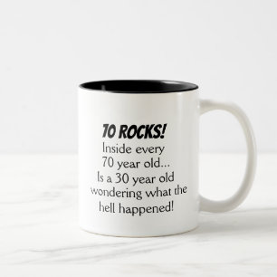 Funny 70th Birthday Gift Two-Tone Coffee Mug