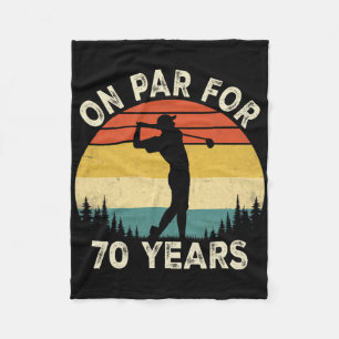 Funny 70th Birthday Golf Golfer 70 Year Old Golf B Fleece Blanket