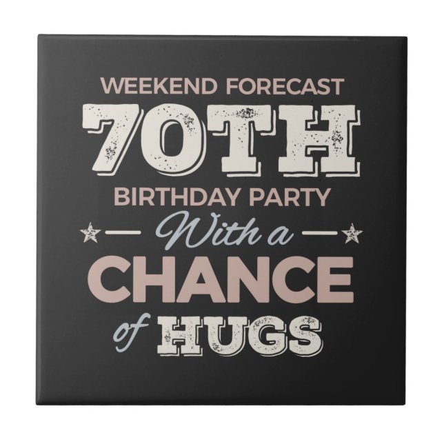 Funny 70th birthday sayings ceramic tile (Front)