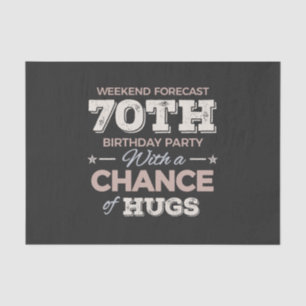 Funny 70th birthday sayings tissue paper