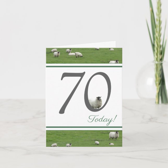 Funny 70th birthday sheep card (Front)