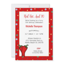 Funny 70th Red Hot Pepper Birthday Party