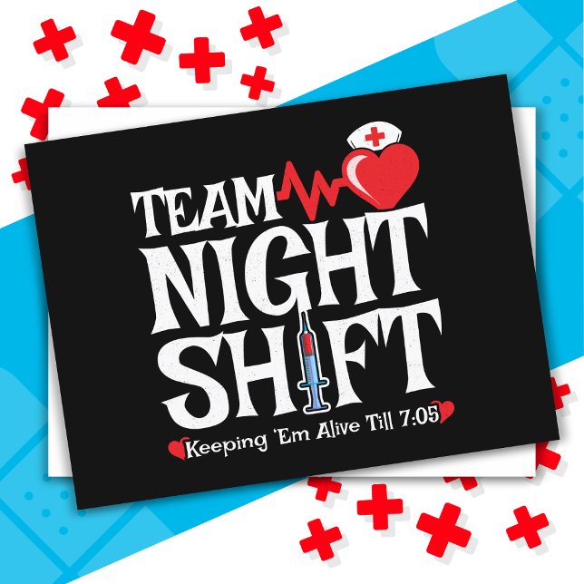 Funny 7:05 Team Night Shift Nurse Appreciation Postcard (Creator Uploaded)