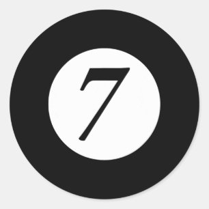 Funny 7 Ball Magic Seven Ball Billiards Pool Red Classic Round Sticker