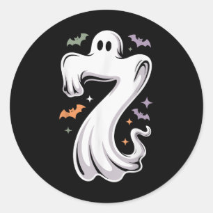 Funny 7 Ghost Meme Halloween Costume Matching Desi Classic Round Sticker