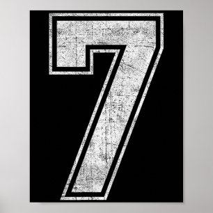 Funny 7 Number Seven Graphic Group Halloween Birth Poster