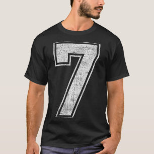 Funny 7 Number Seven Graphic Group Halloween Birth T-Shirt