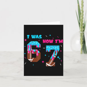 Funny 7 Year Old Birthday Football Ice Cream Drip  Card