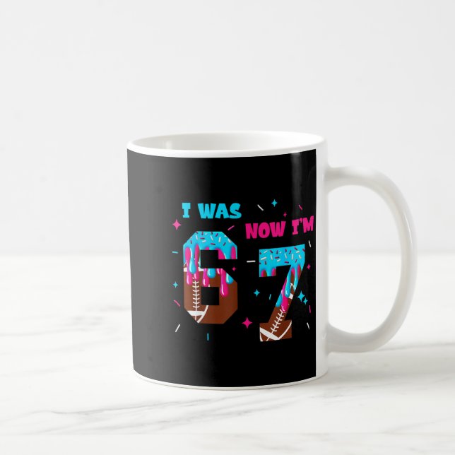 Funny 7 Year Old Birthday Football Ice Cream Drip  Coffee Mug (Right)
