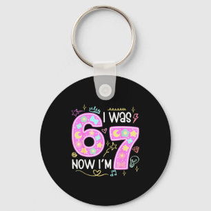 Funny 7 Year Old Birthday I Was 6 Now I'm 7 Meme T Key Ring