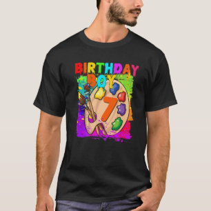 Funny 7Th Birthday Boy Art Painting B-Day 7 Year O T-Shirt