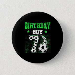 Funny 7th Birthday Boy Soccer Theme Party 7 Year O 6 Cm Round Badge