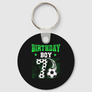 Funny 7th Birthday Boy Soccer Theme Party 7 Year O Key Ring