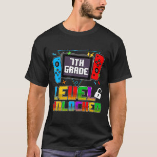 Funny 7th Grade Level Unlocked Gamers Back To Scho T-Shirt