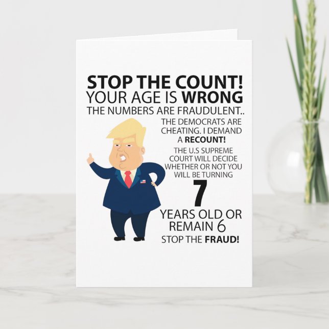 Funny 7th Year Birthday Present Happy Birth year Card (Front)