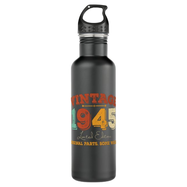 Funny 80 Year Old 1945 Vintage 80th Birthday Gift 710 Ml Water Bottle (Front)