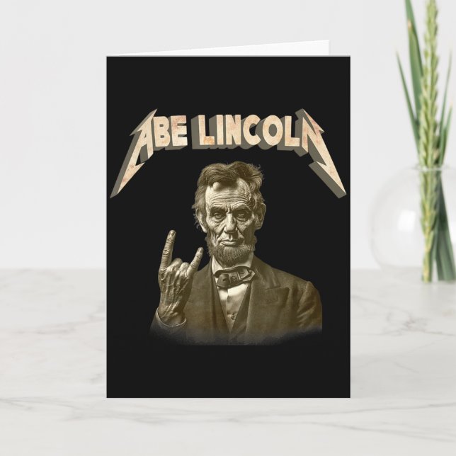 Funny 80s Metalcore Heavy Metal Music Band Abraham Card (Front)