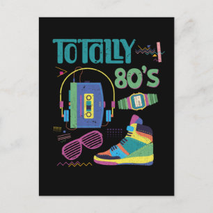 Funny 80s Music Old School 1980s Party Postcard