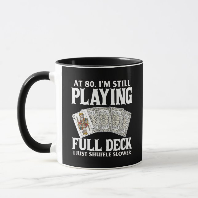 Funny 80th Birthday Card Player Mug  (Left)