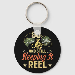 Funny 80th Birthday Fishing Shirt For Men Tank Top Key Ring