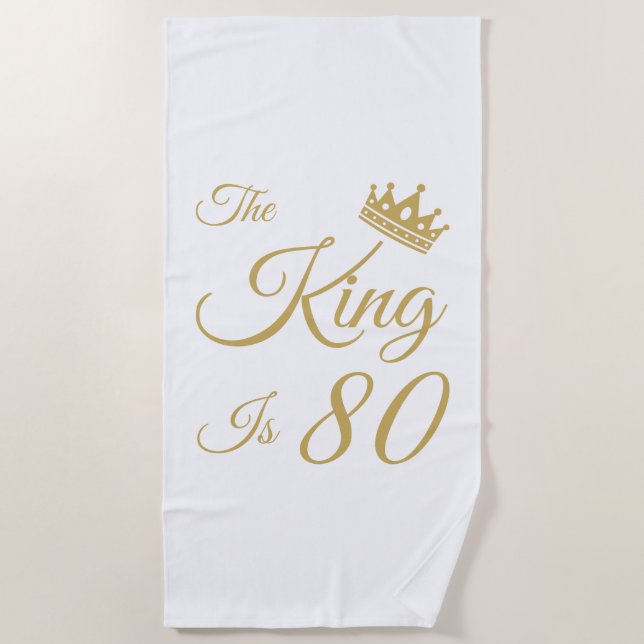 Funny 80th Birthday For Men Beach Towel (Front)