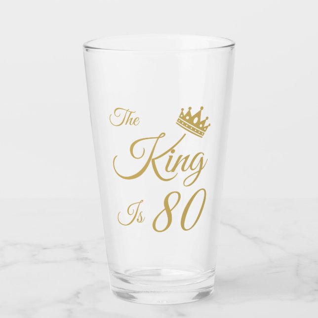 Funny 80th Birthday For Men Glass (Front)