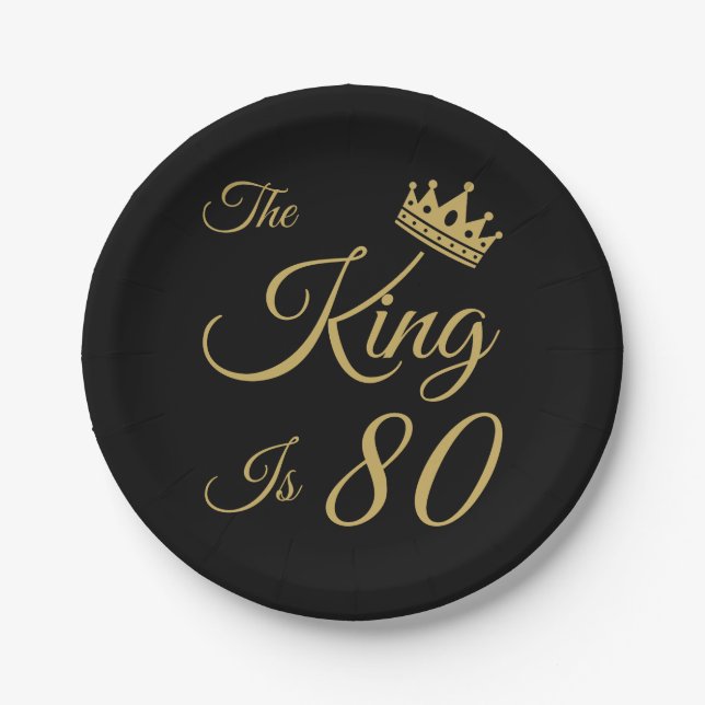 Funny 80th Birthday For Men Paper Plate (Front)