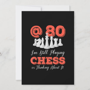 Funny 80th Birthday Gift - 80 Year Old Chess Queen Invitation