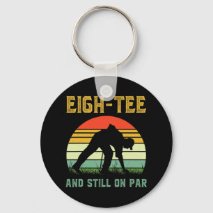 Funny 80th Birthday Golf Pun Golfing 80 Year Old G Key Ring