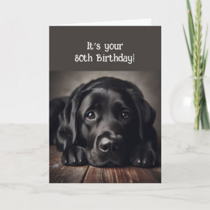 Funny 80th Birthday, Labrador Retriever Card