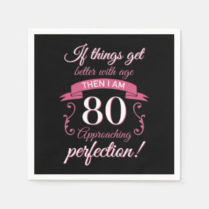 Funny 80th Birthday 'Perfection' Napkin