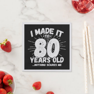 Funny 80th Birthday Quote Sarcastic 80 Year Old Napkin