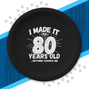 Funny 80th Birthday Quote Sarcastic 80 Year Old Paper Plate