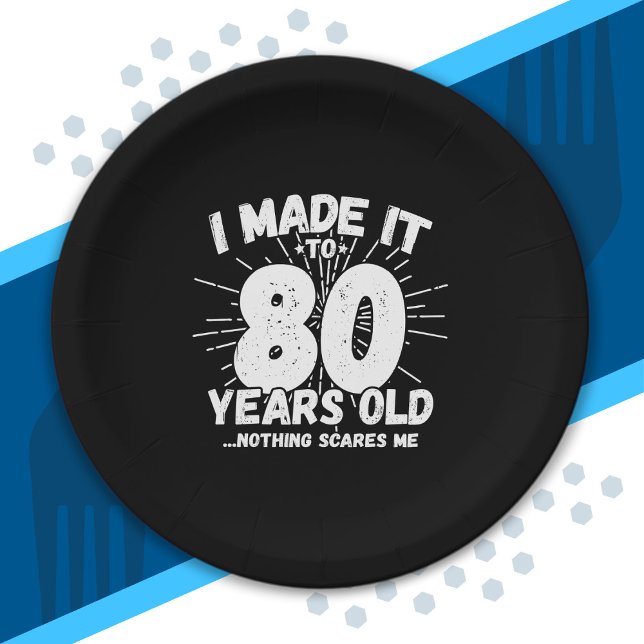Funny 80th Birthday Quote Sarcastic 80 Year Old Paper Plate (Creator Uploaded)