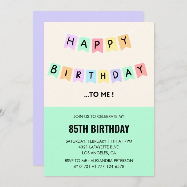  Funny 85th birthday invitations Happy Birthday (Front/Back)