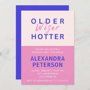 Funny 85th birthday invitations Older Wiser