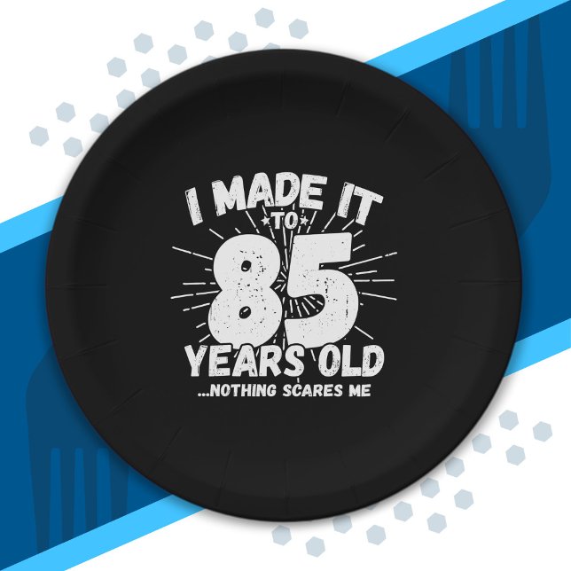 Funny 85th Birthday Quote Sarcastic 85 Year Old Paper Plate (Creator Uploaded)