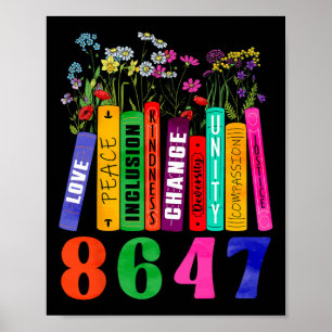 Funny 8647 Anti Trump 86 47 Boho Floral Feminist P Poster