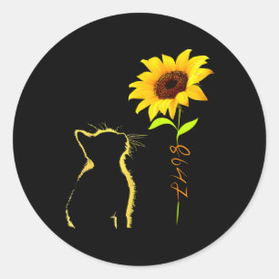 Funny 8647 Subtle 86 47 Cat Sunflower Trump Cat Lo Classic Round Sticker