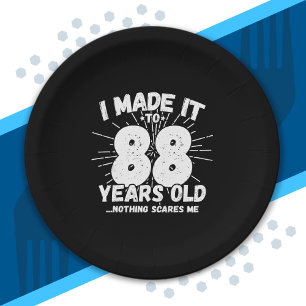 Funny 88th Birthday Quote Sarcastic 88 Year Old Paper Plate