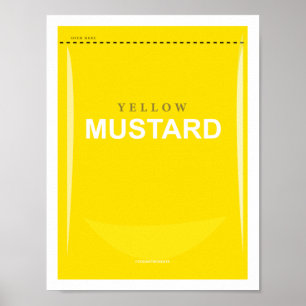 Funny 8.5"x11" Yellow Mustard Packet Poster