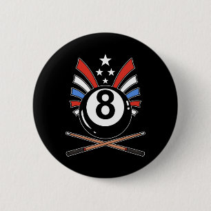 Funny 8 Ball Billiard Pool Player Eight Ball Billi 6 Cm Round Badge