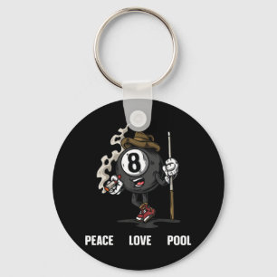 Funny 8 Ball Billiard Pool Player Eight Ball Billi Key Ring