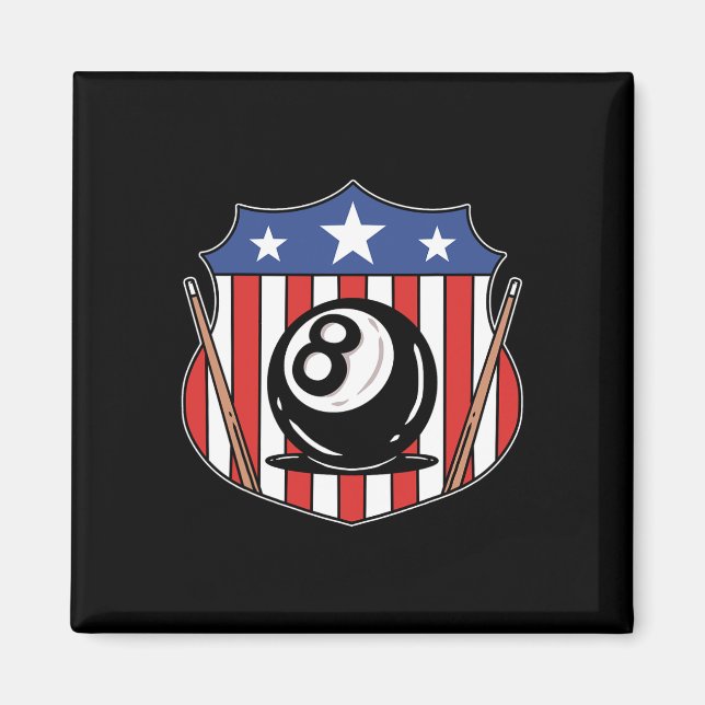 Funny 8 Ball Billiard Pool Player Eight Ball Billi Magnet (Front)