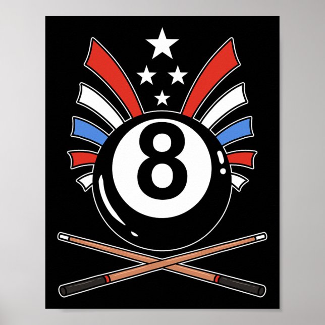 Funny 8 Ball Billiard Pool Player Eight Ball Billi Poster (Front)