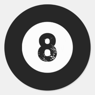 Funny 8 Ball Magic Billiards Pool Lazy Halloween C Classic Round Sticker
